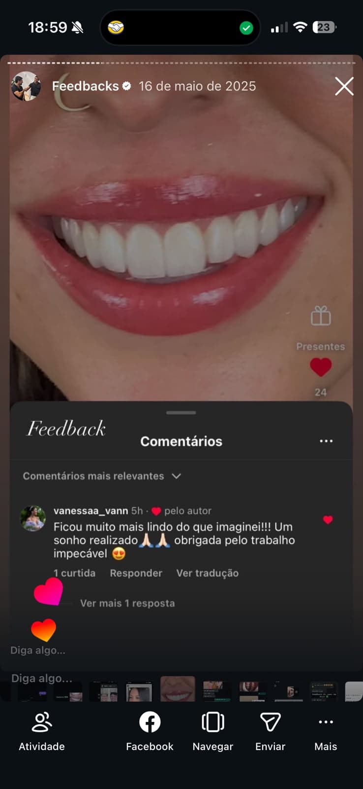 Print de feedback de paciente sobre atendimento com Dr. João Pedro Brandão