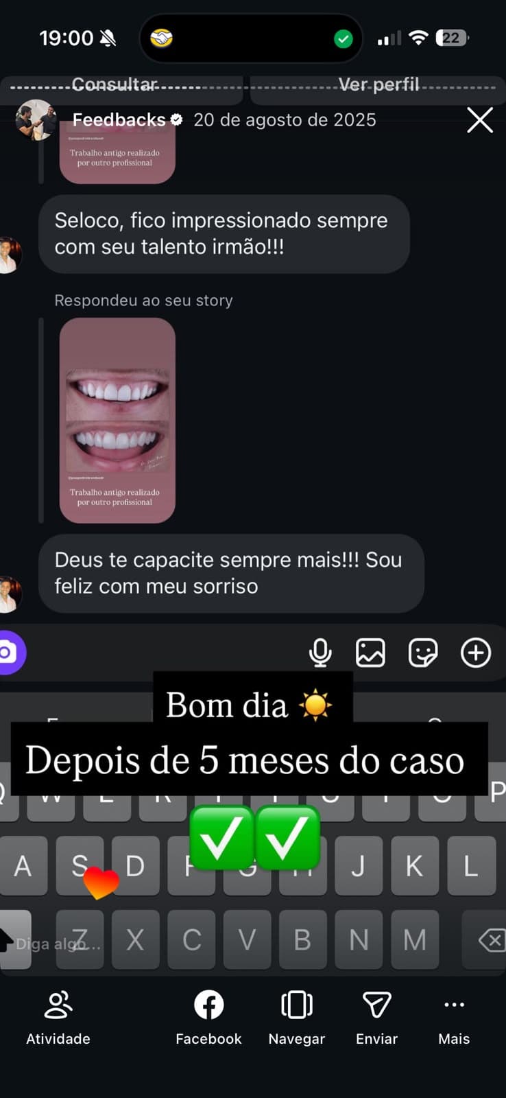 Print de feedback de paciente sobre atendimento com Dr. João Pedro Brandão